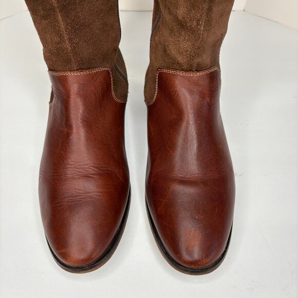 Brown Leather Suede Tall Riding Boots - Women's Size 8 - Picture 7 of 13